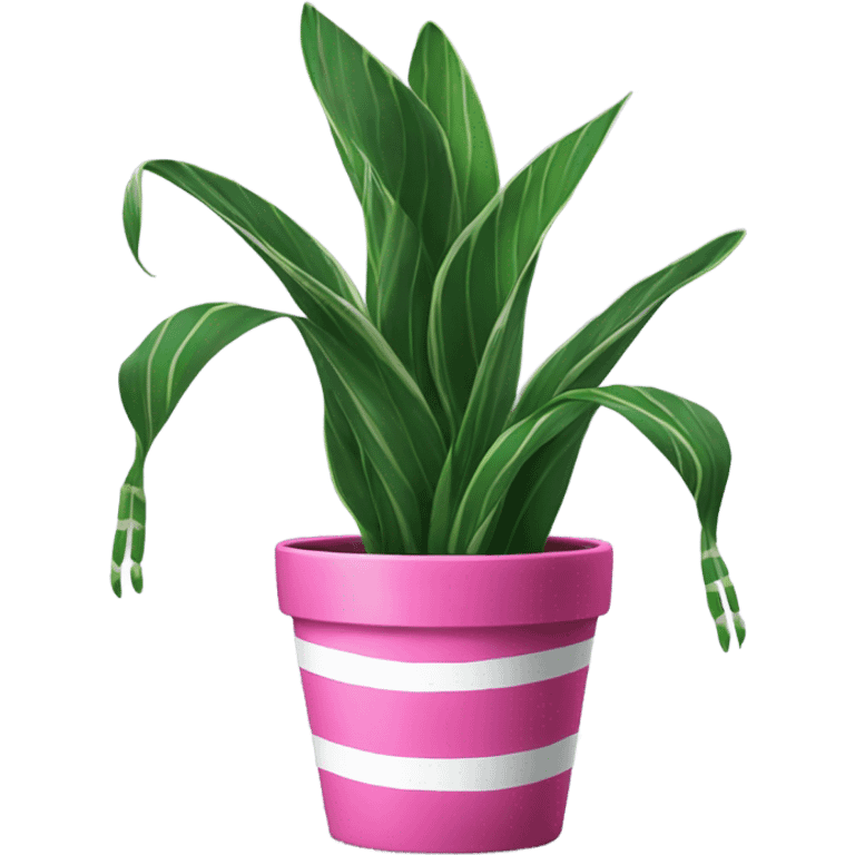 Snake plant in pink pot emoji