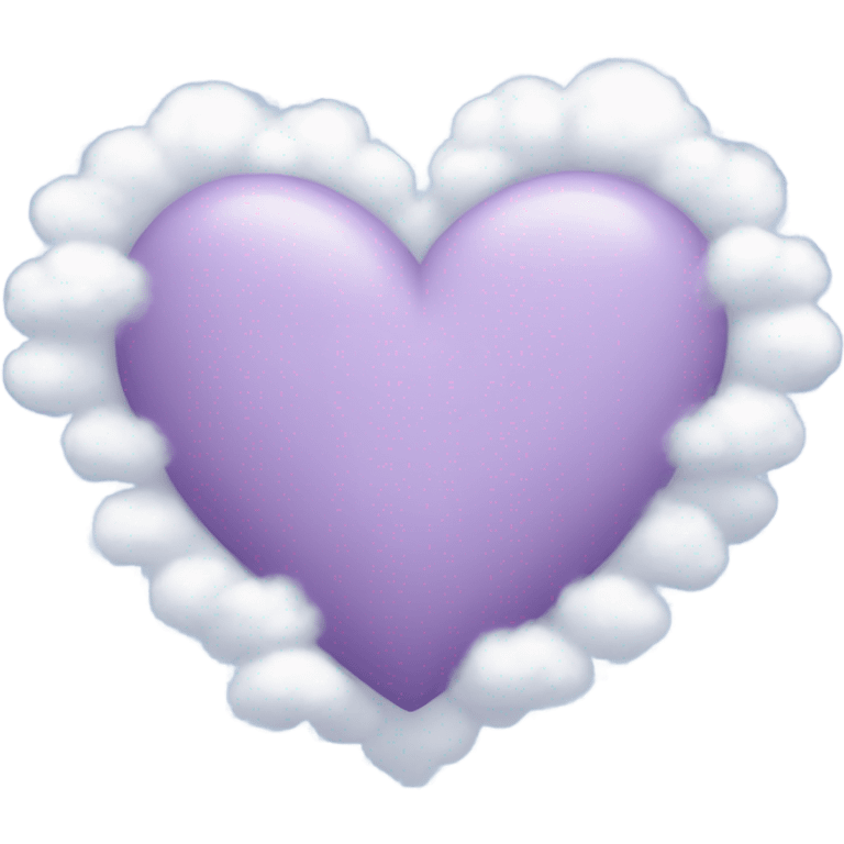 light violet heart with clouds emoji