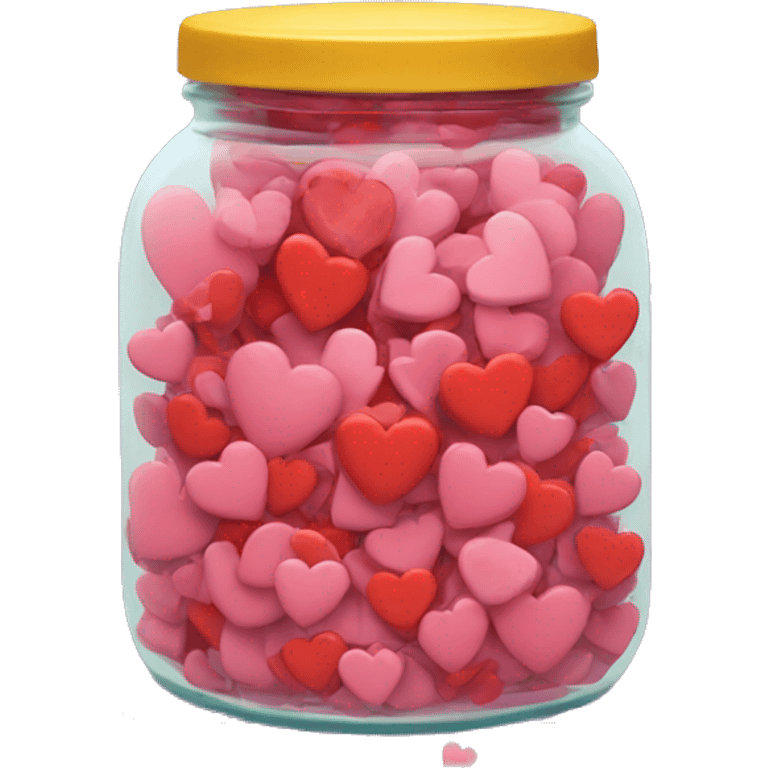 A jar overflowing with hearts emoji