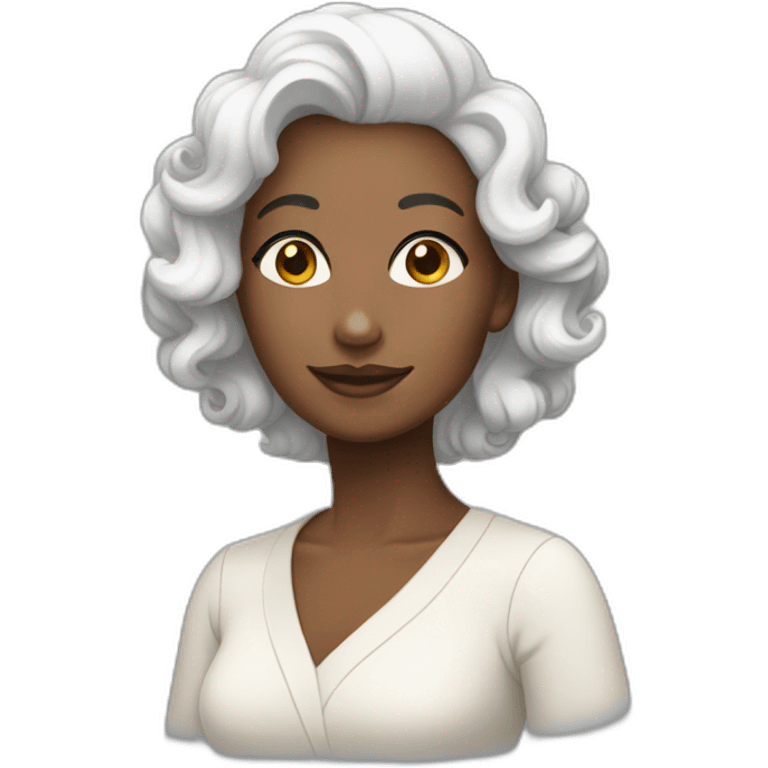 Madame cheveux noirs et couleur de peau blanc emoji