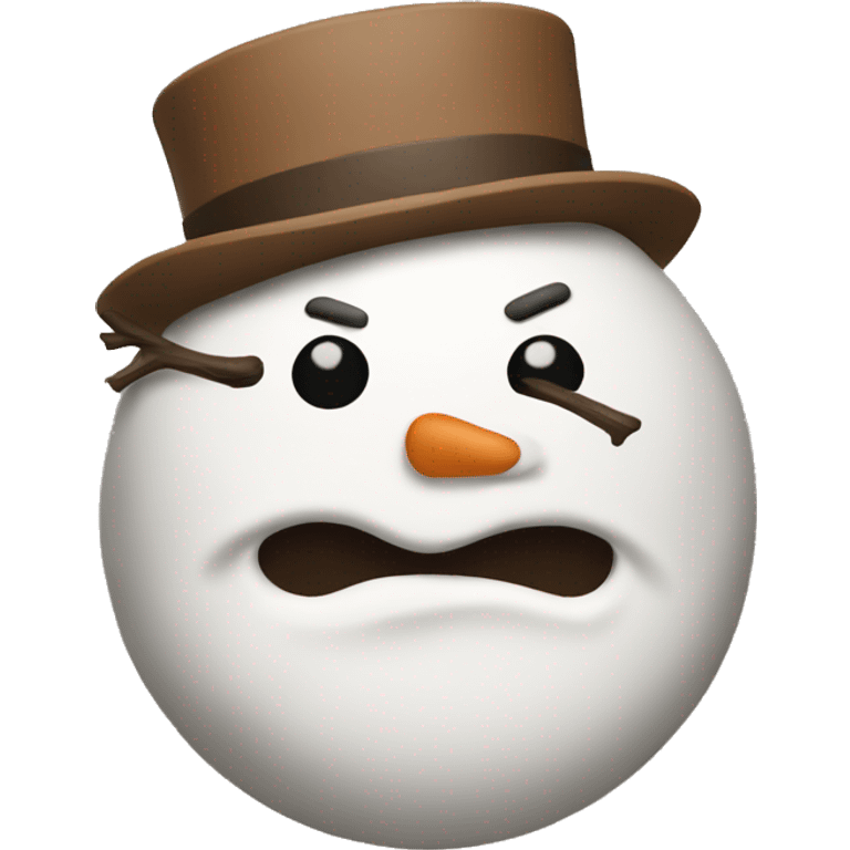 Brown and white asthetic snowman emoji