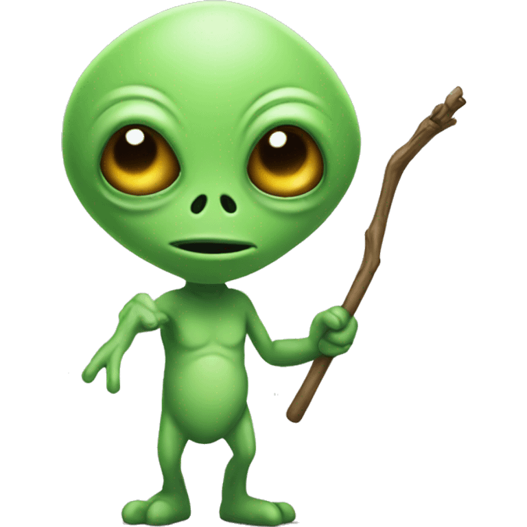 Alien with a stick  emoji