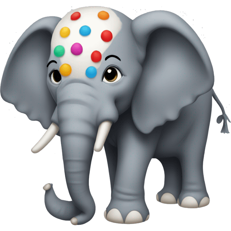 elephant with clown hair emoji