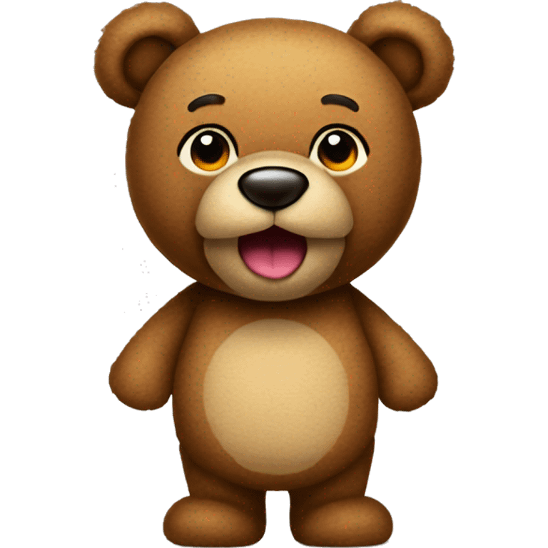 teddy bear w X eyes and tongue sticking out emoji