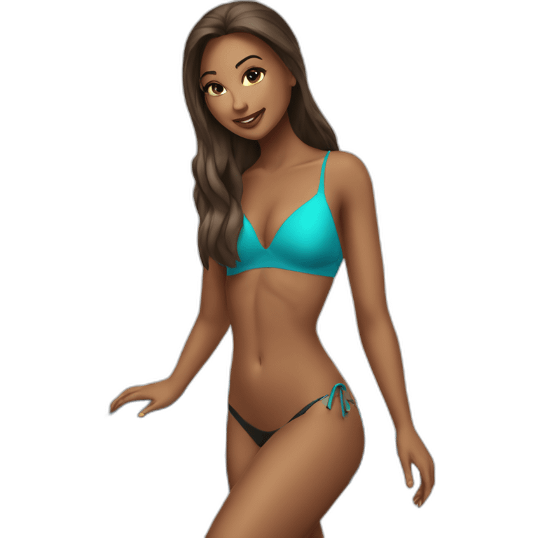 sexy woman on high heels swim suit long legs emoji