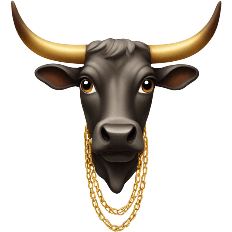 Longhorn bull with gold chain  emoji