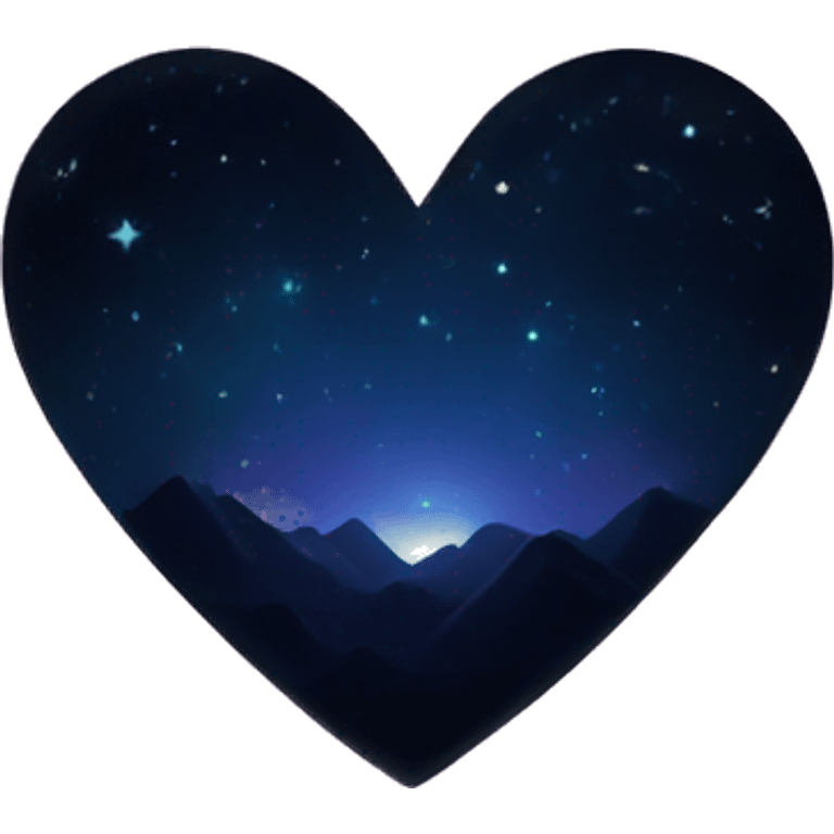 Dark Vibrant heart with the night sky in it emoji