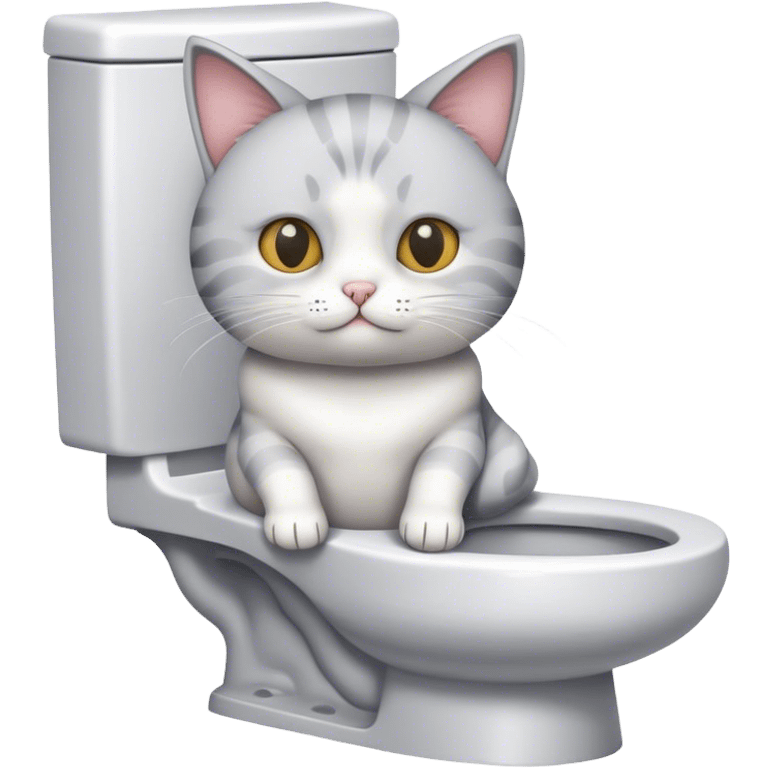 Cat sitting on toilet  emoji