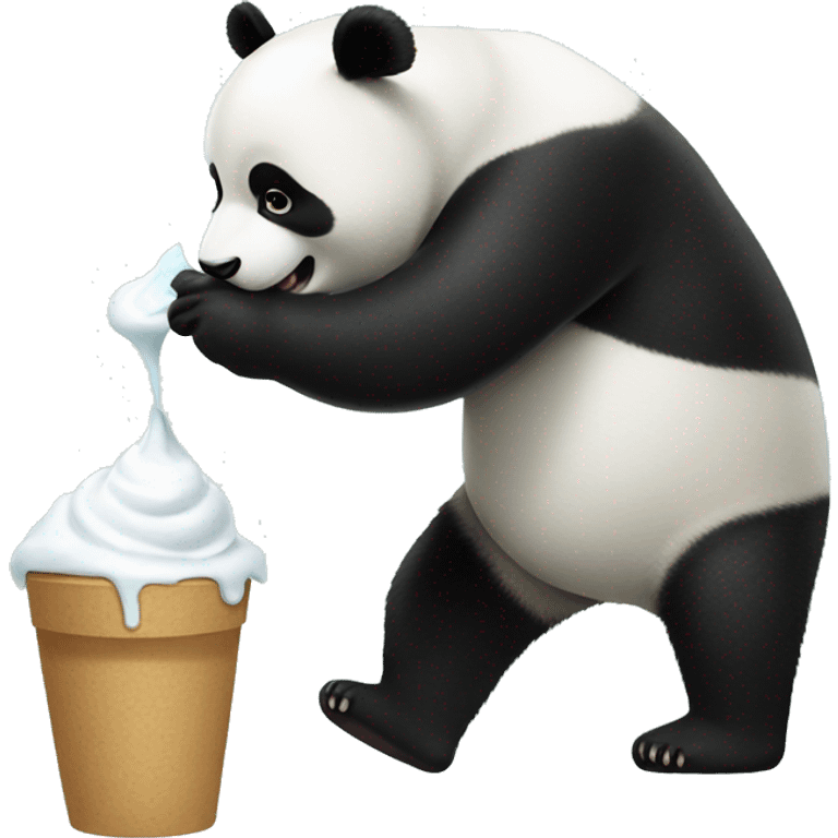 Panda eating ice creamer  emoji