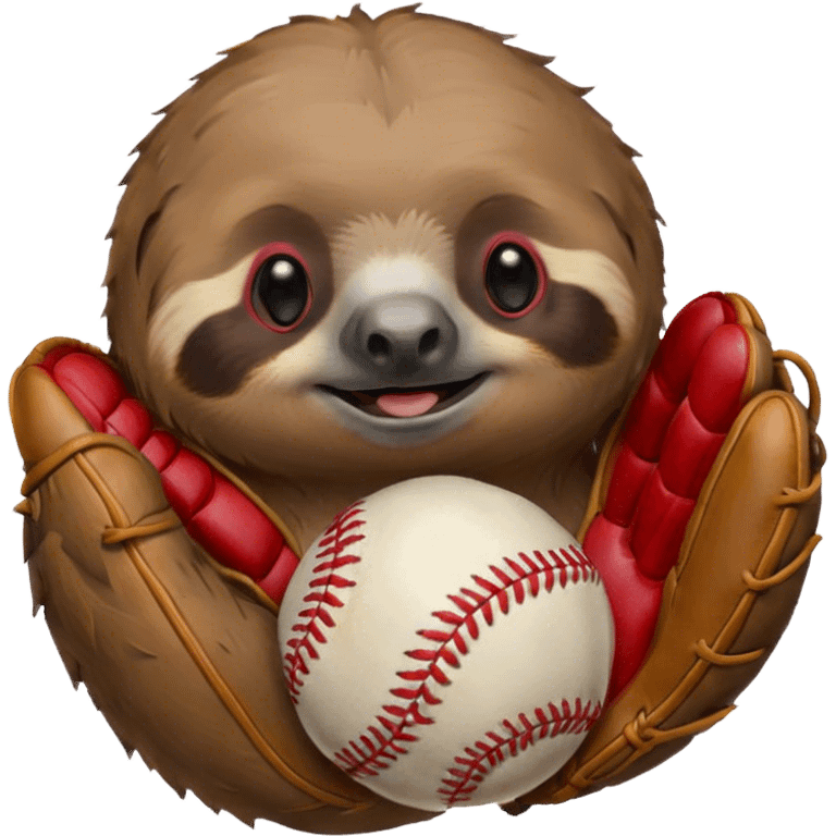 Sloth holding a Baseball in a tie dye baseball glove emoji