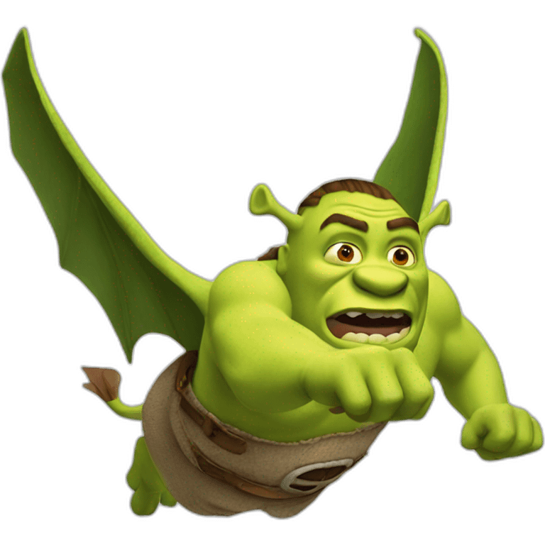 Flying shrek emoji