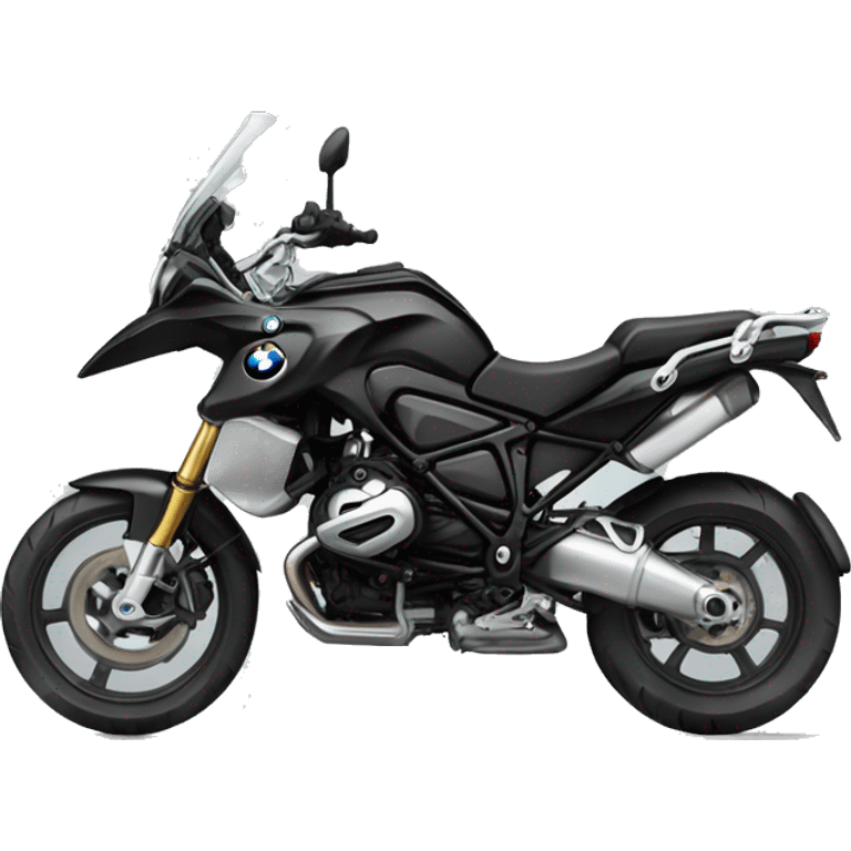 caricatura Motero saludando, Montado en una bmw f800r negra  emoji