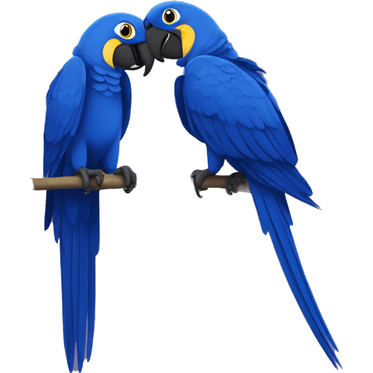 Hyacinth Macaw pair Full Body love emoji