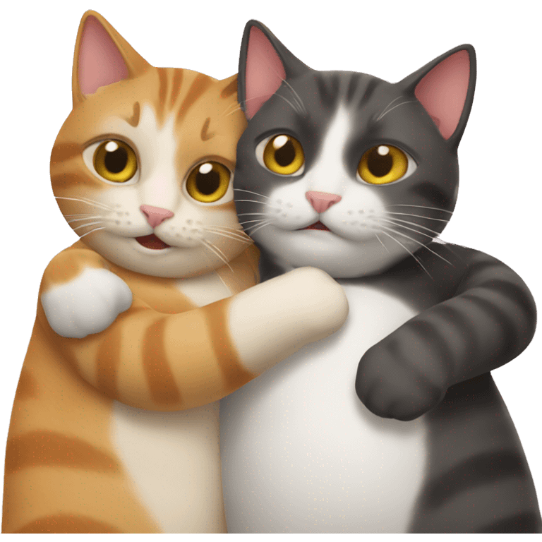 Two cats selfie hugging  emoji