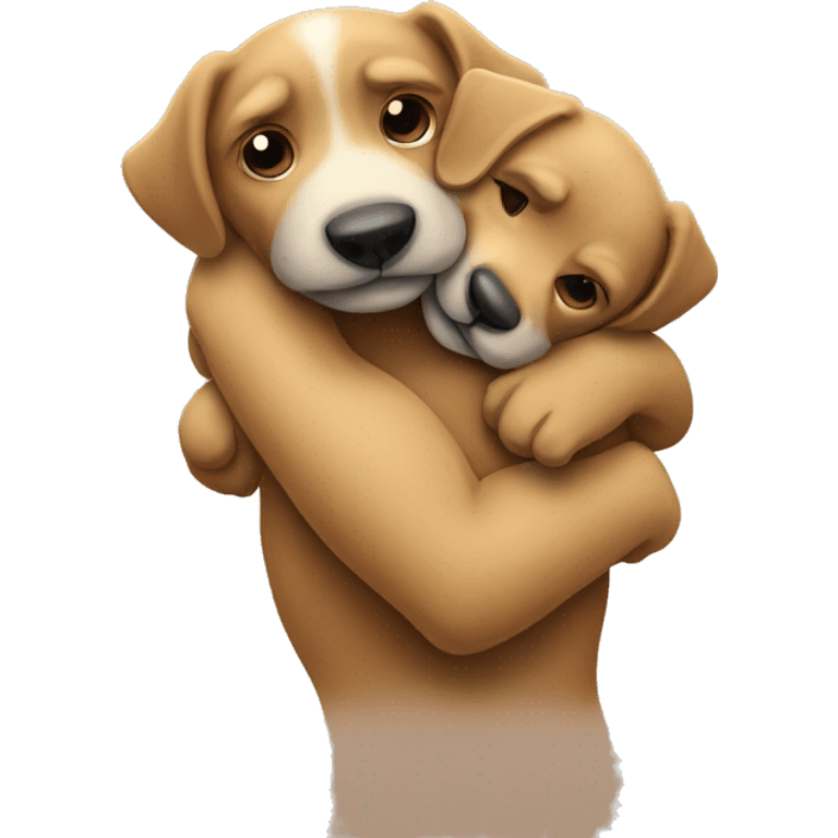 dogs hugging emoji