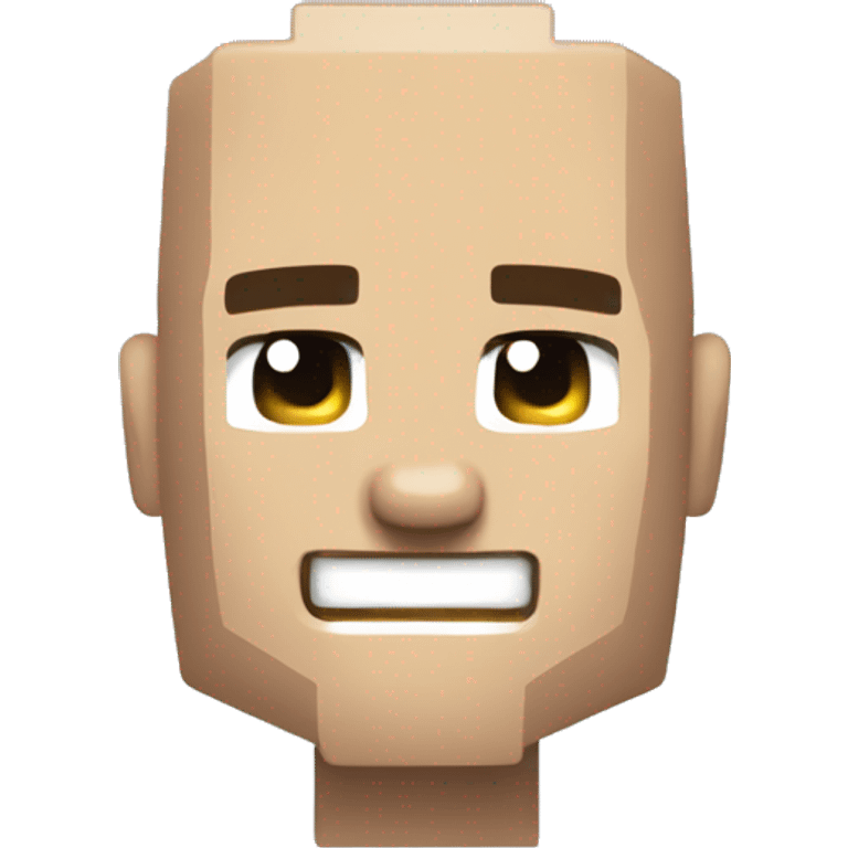 bald minecraft steve smiling emoji