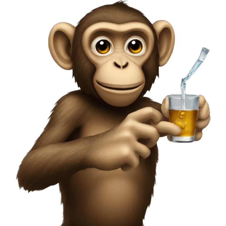 Monkey taking a shot emoji