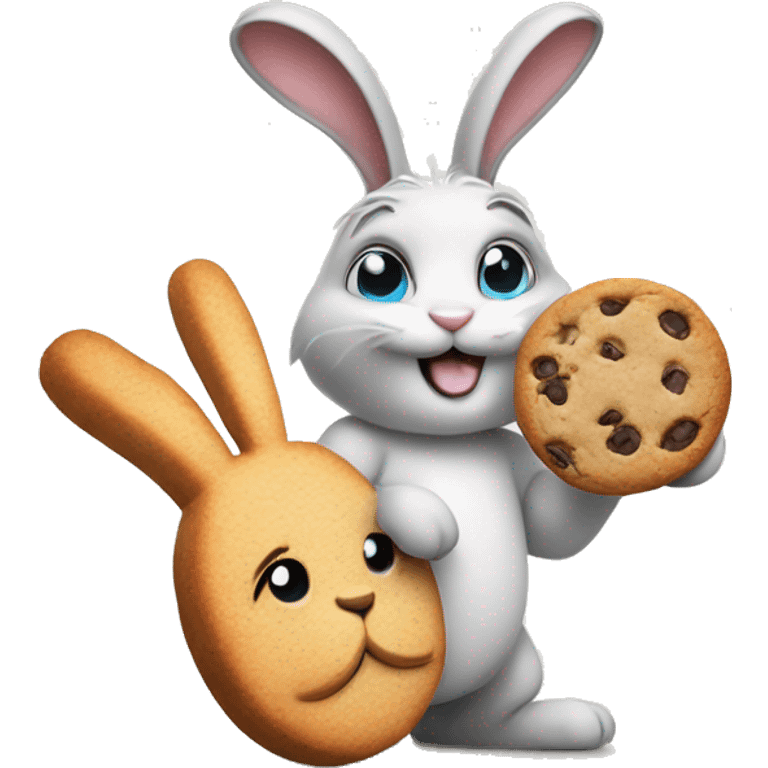 rabbit holds cookie emoji