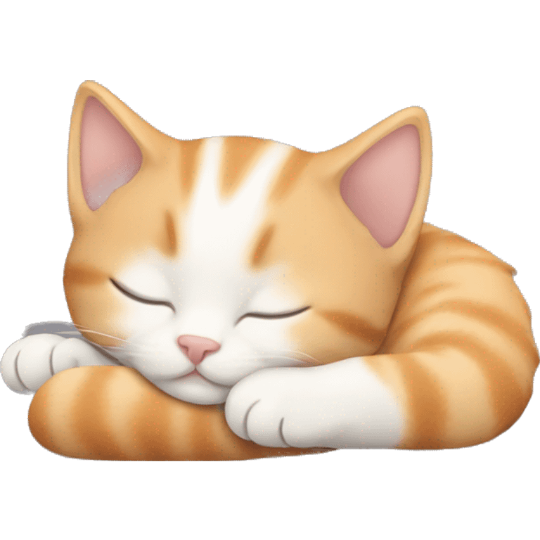 ginger-white kitten sleeping emoji