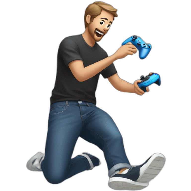 Man throwing ps5 controller on the floor emoji