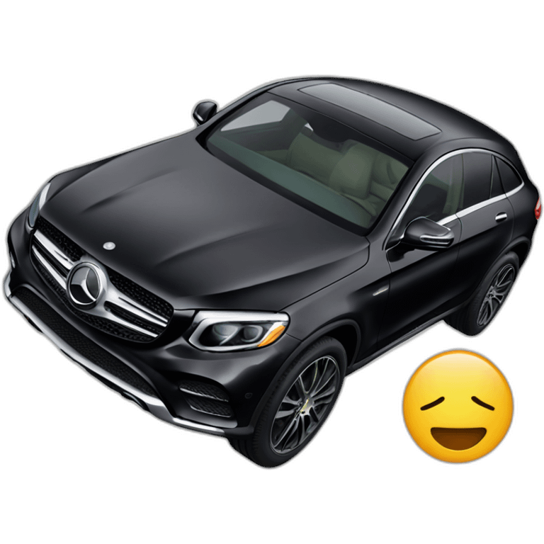 Woman driving a black Mercedes GLC coupe emoji