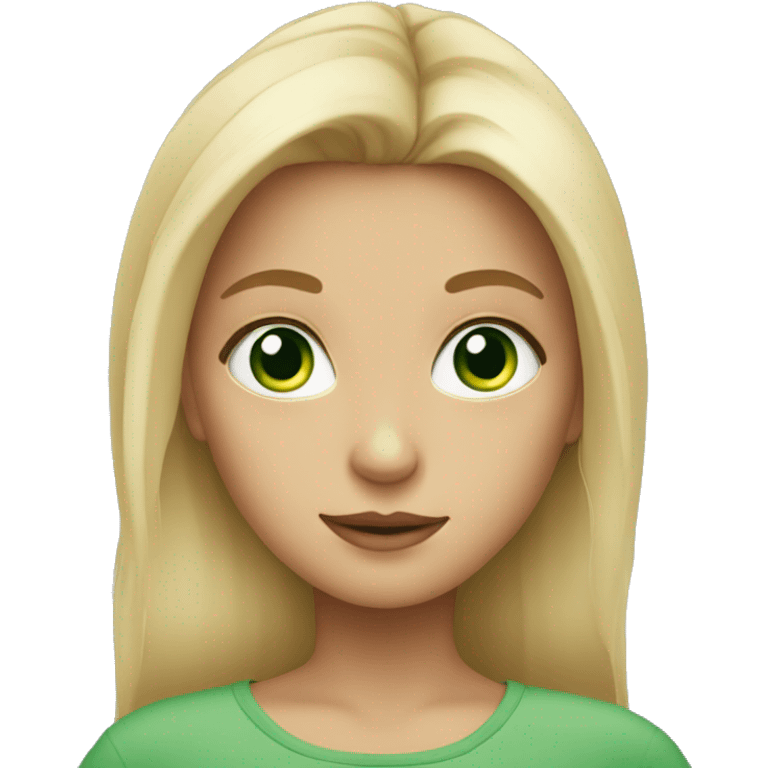 blonde girl with green eyes emoji