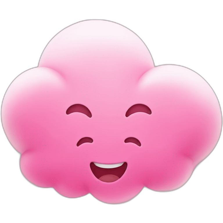 Pink Valentine cloud with hearts and happy face emoji