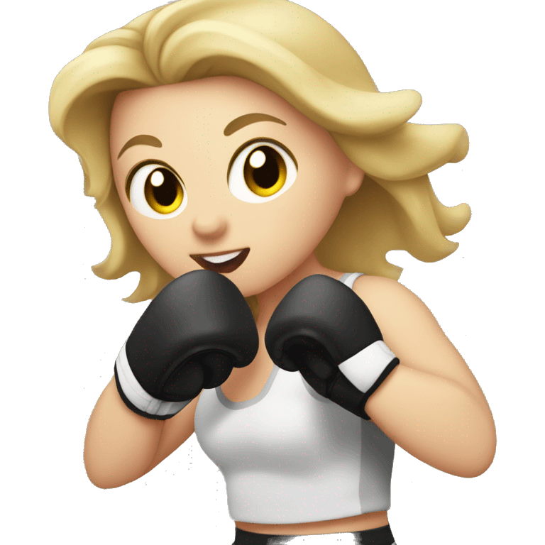 white girl boxing emoji