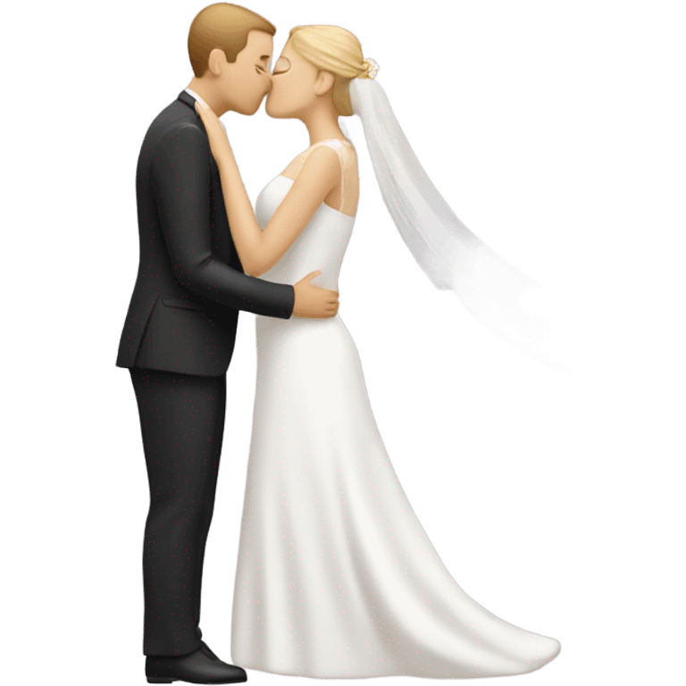 wedding kiss with petals falling emoji