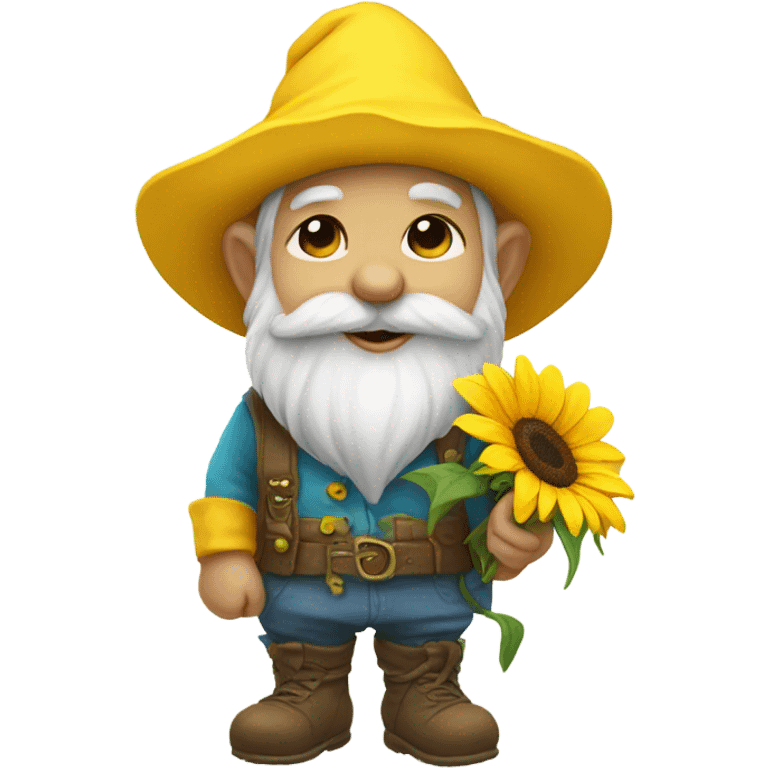 Gnome with a sunflower emoji