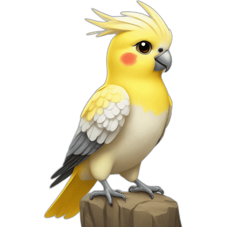 cute-yellow-cockatiel-salute emoji