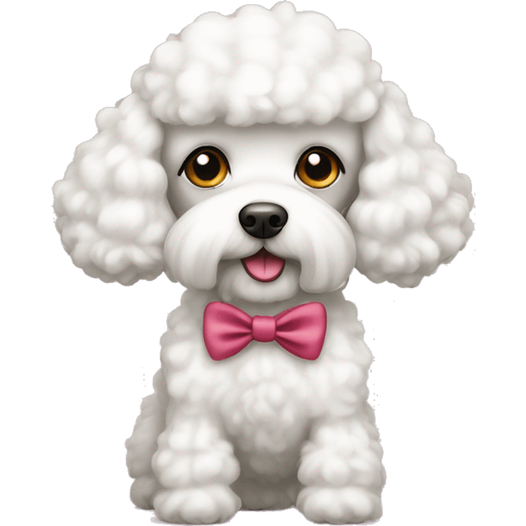 White poodle with bow emoji