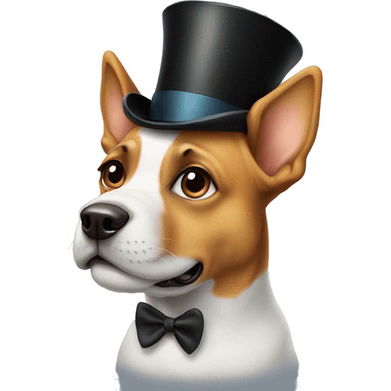 Dog with a top hat emoji