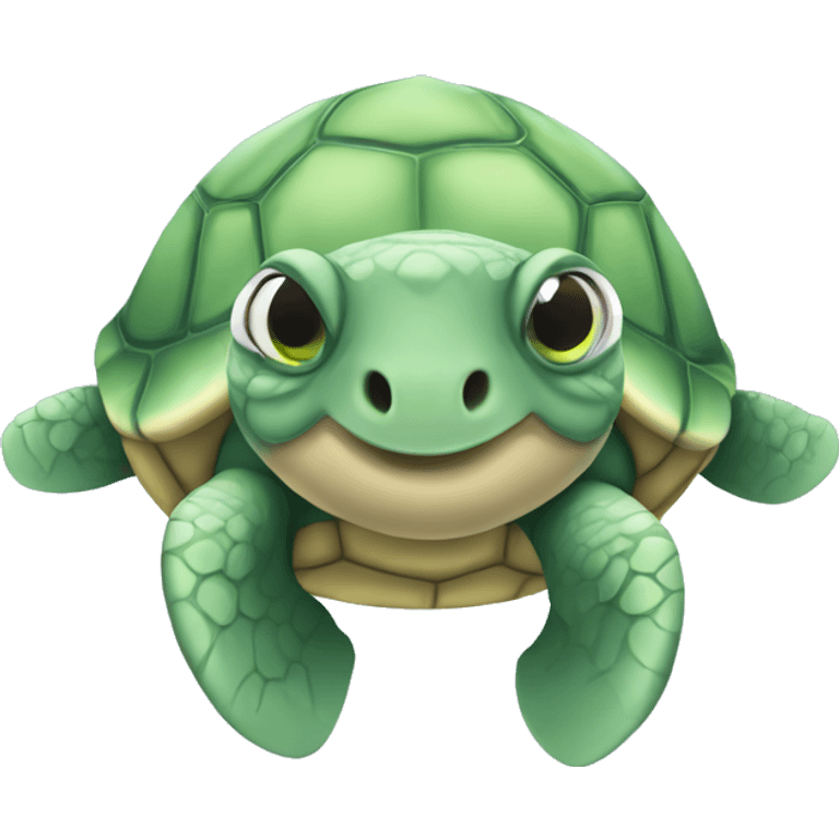 Light green sea turtle facing front  emoji