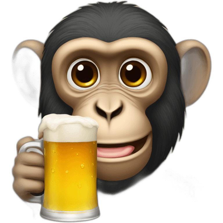 Monkey drinking beer emoji