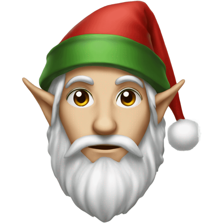 rogue male elf fantasy wearing santa hat emoji