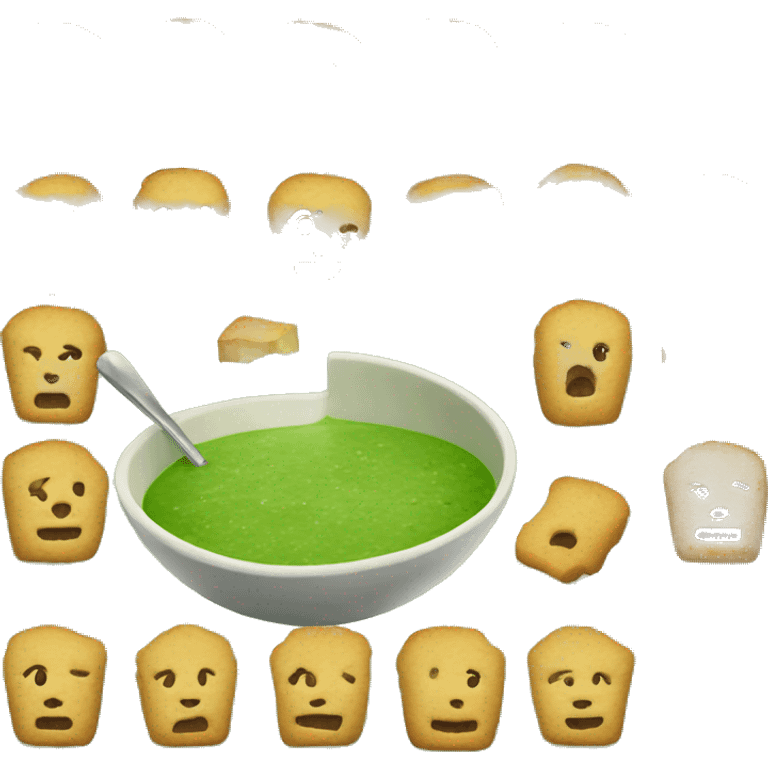 green soup with crouton emoji