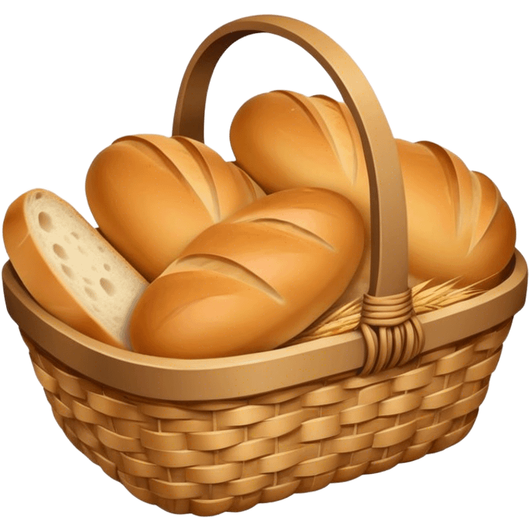 coquette basket with bread emoji