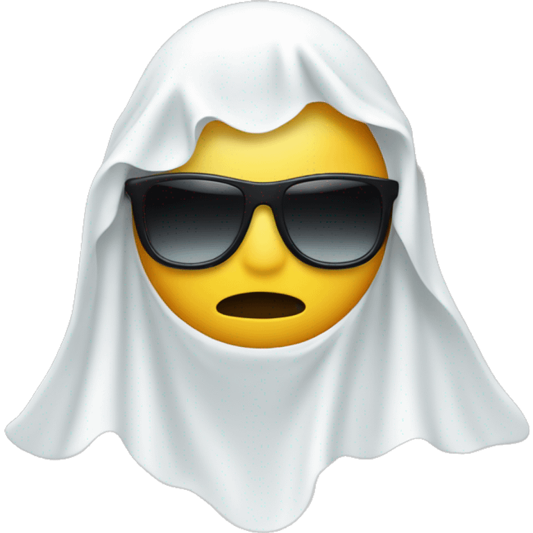 ghost with no mouth and black sunglasses emoji