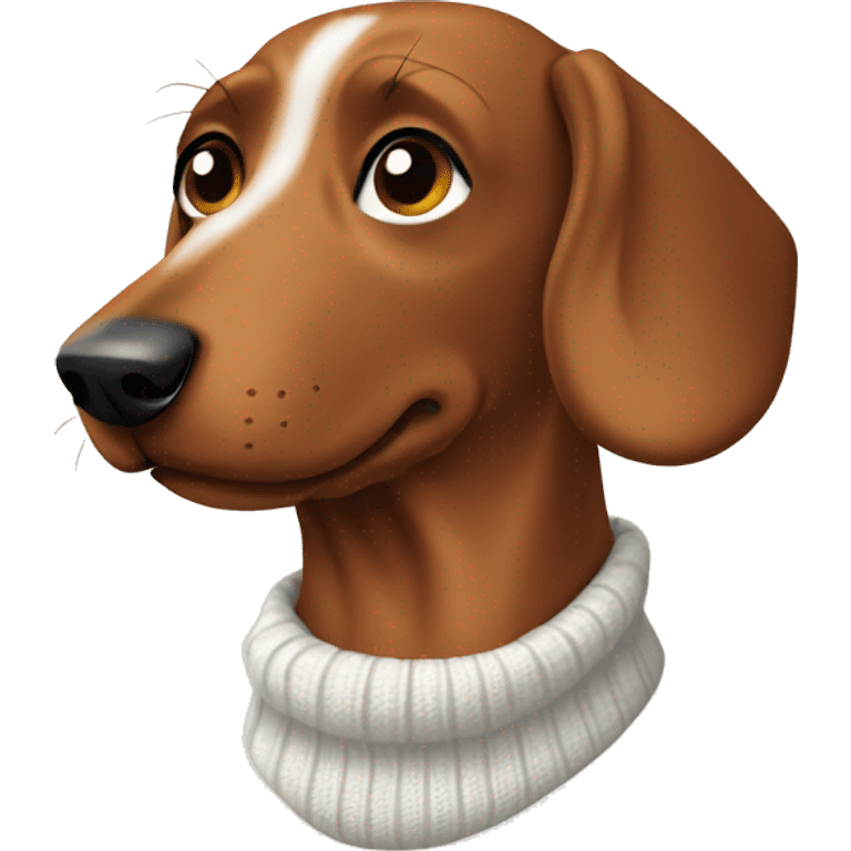 brown teckel dog wearing a white sweater  emoji