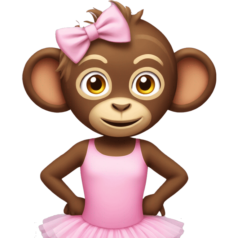 Monkey in pink tutu emoji