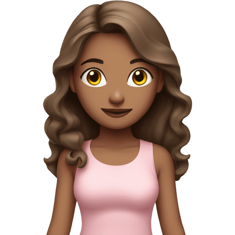 Brunette yoga girl light pink clothes  emoji