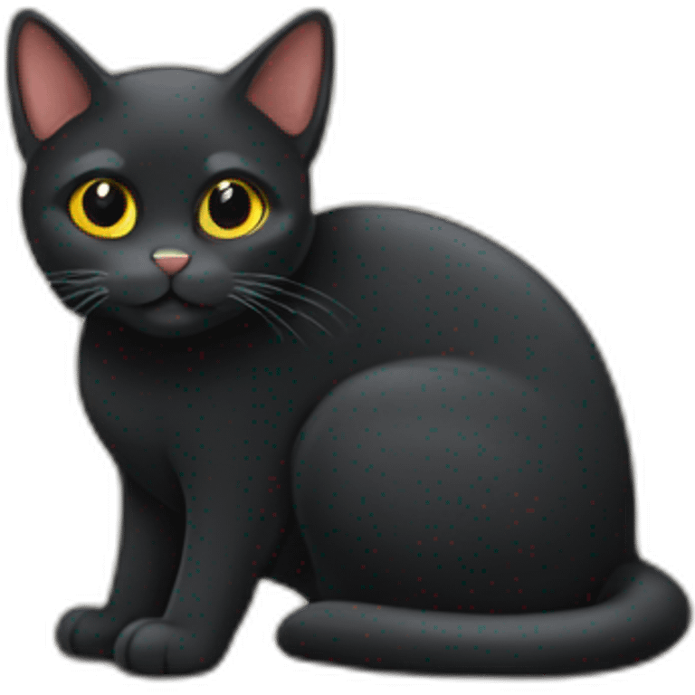 gato negro que se le vea completo desde los pies hasta la cabeza emoji