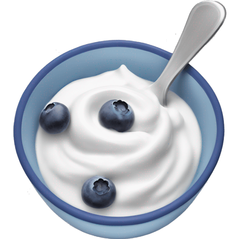 Bowl of Greek yogurt with blueberries  emoji