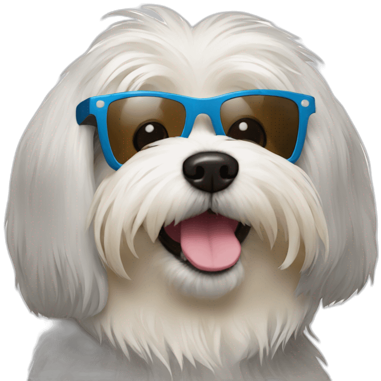 Havanese dog wearing sunglasses  emoji