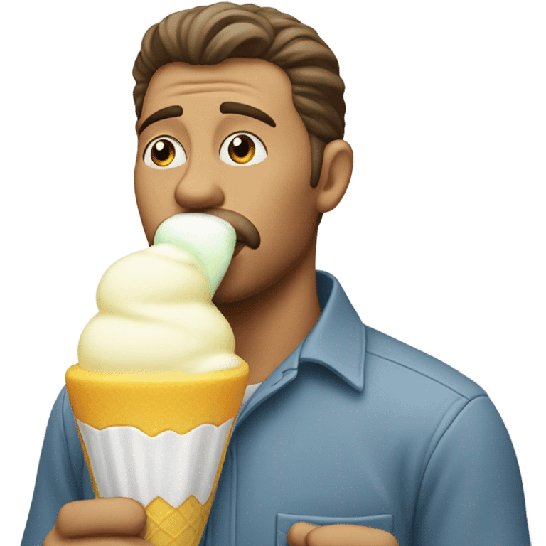 Man sniffing white sherbet emoji