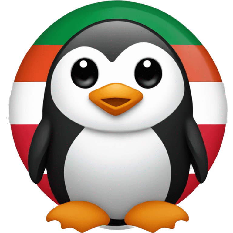 Mexican flag with a penguin on it emoji