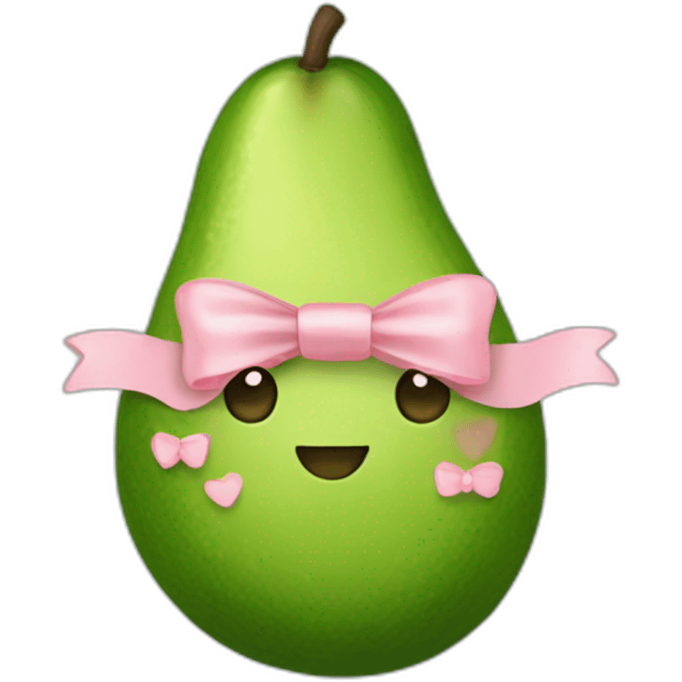 Avocado wearing a cute bow emoji