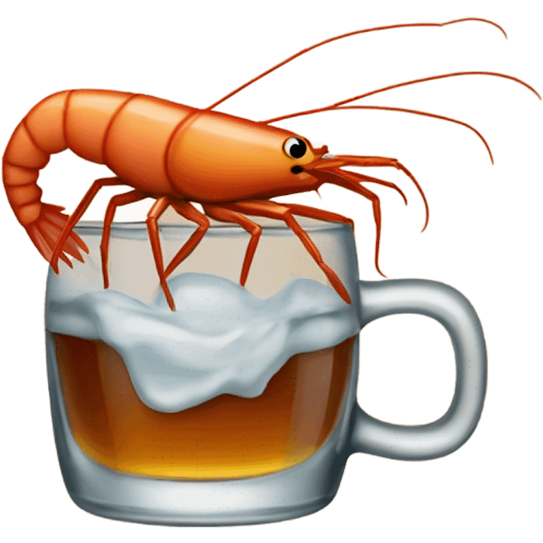 Shrimp drinking bourbon emoji