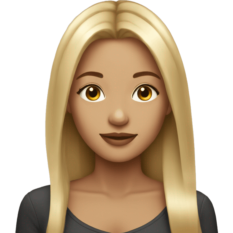 beautiful girl with long highlight blonde hair emoji